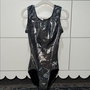 GK Shimmering Black Kids Gymnastics Leotard